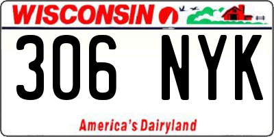 WI license plate 306NYK