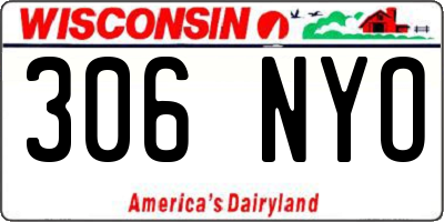 WI license plate 306NYO