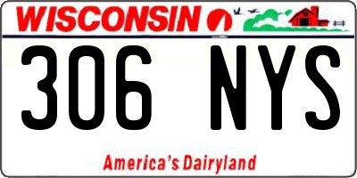 WI license plate 306NYS