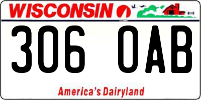 WI license plate 306OAB