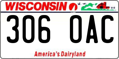 WI license plate 306OAC