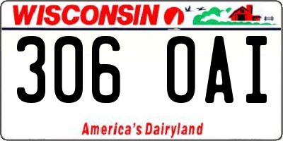 WI license plate 306OAI