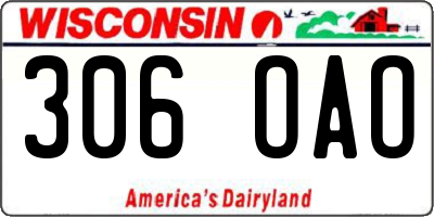 WI license plate 306OAO