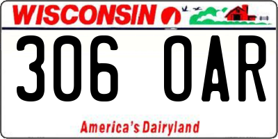 WI license plate 306OAR