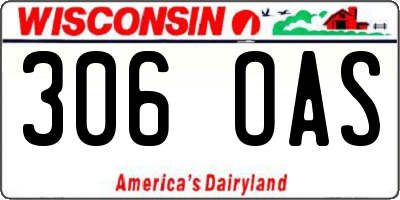 WI license plate 306OAS