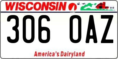 WI license plate 306OAZ