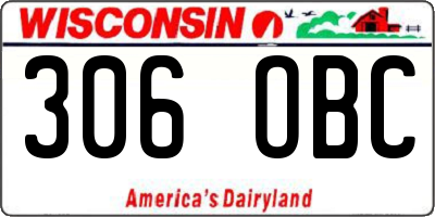 WI license plate 306OBC