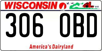 WI license plate 306OBD