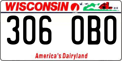 WI license plate 306OBO