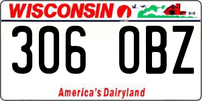 WI license plate 306OBZ