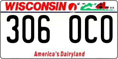 WI license plate 306OCO