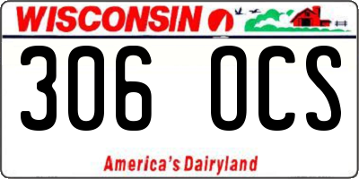 WI license plate 306OCS