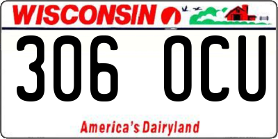 WI license plate 306OCU