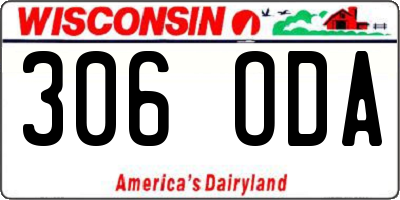 WI license plate 306ODA