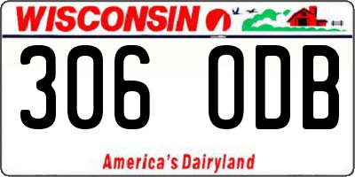 WI license plate 306ODB