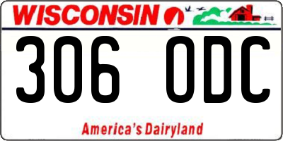 WI license plate 306ODC