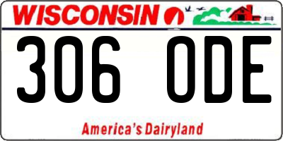 WI license plate 306ODE