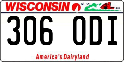 WI license plate 306ODI