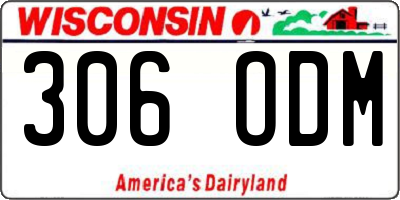 WI license plate 306ODM