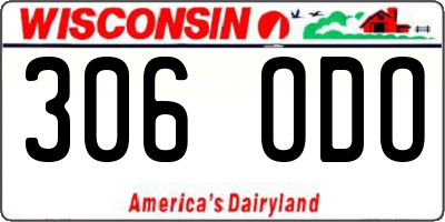 WI license plate 306ODO