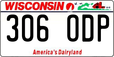 WI license plate 306ODP