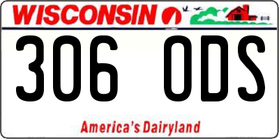 WI license plate 306ODS