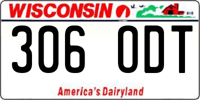 WI license plate 306ODT