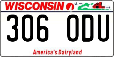 WI license plate 306ODU