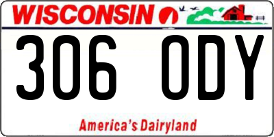 WI license plate 306ODY