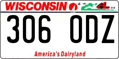 WI license plate 306ODZ