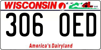 WI license plate 306OED