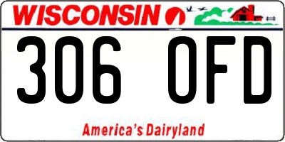 WI license plate 306OFD