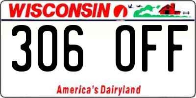 WI license plate 306OFF