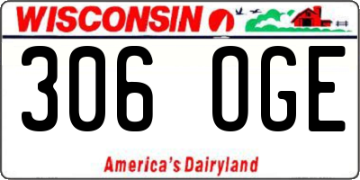 WI license plate 306OGE
