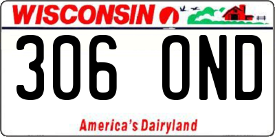 WI license plate 306OND
