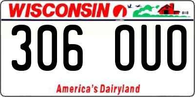 WI license plate 306OUO