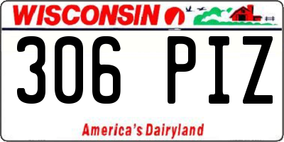 WI license plate 306PIZ