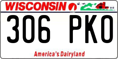 WI license plate 306PKO