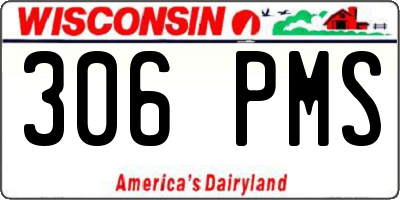 WI license plate 306PMS