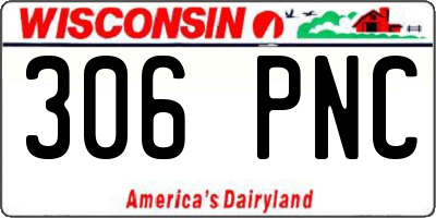 WI license plate 306PNC