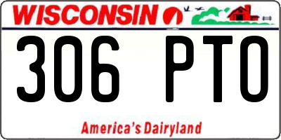 WI license plate 306PTO