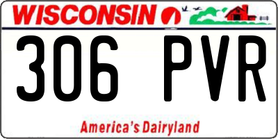 WI license plate 306PVR