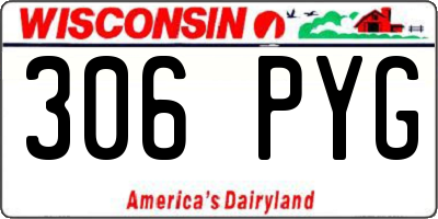 WI license plate 306PYG