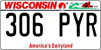 WI license plate 306PYR