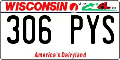 WI license plate 306PYS