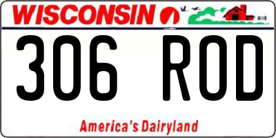 WI license plate 306ROD