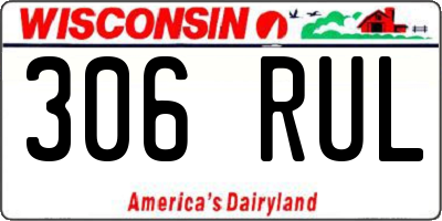 WI license plate 306RUL