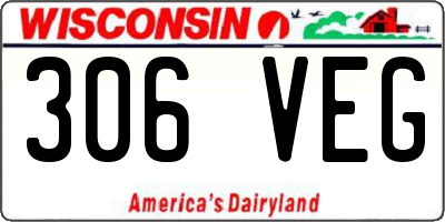 WI license plate 306VEG