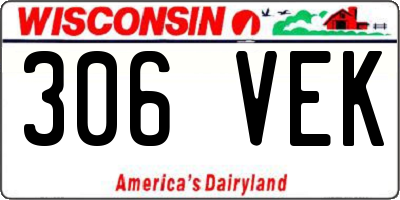 WI license plate 306VEK
