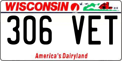 WI license plate 306VET